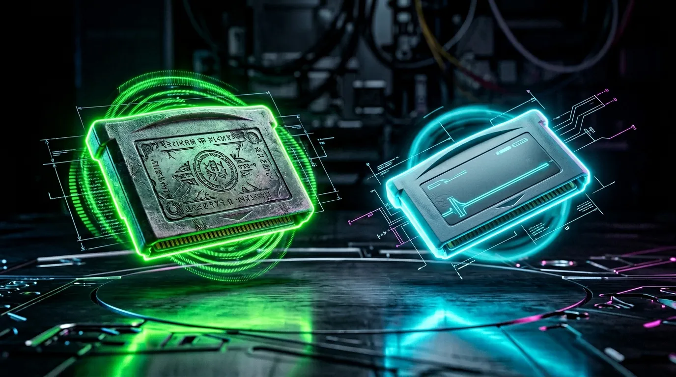 Pièce de monnaie et microchip numériques connectés en néon