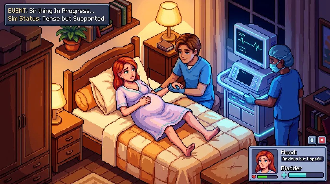 Mods grossesse Sims 4 : accouchement réaliste